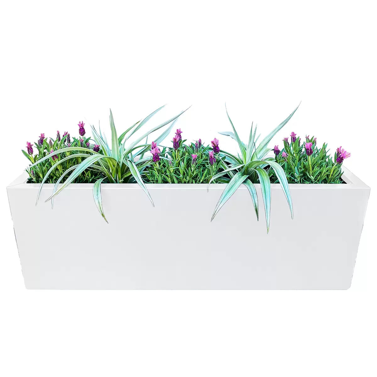 Metal Designer Planter Box 900 x 300 x 300mm Vibrant White
